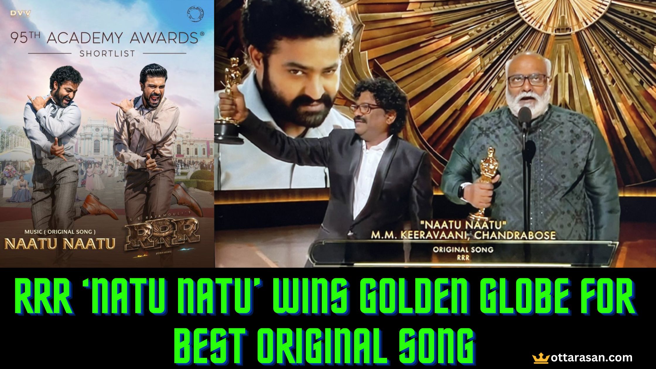RRR Song ‘NATU NATU’ gets Best Original Song Award | Oscar Awards 2023