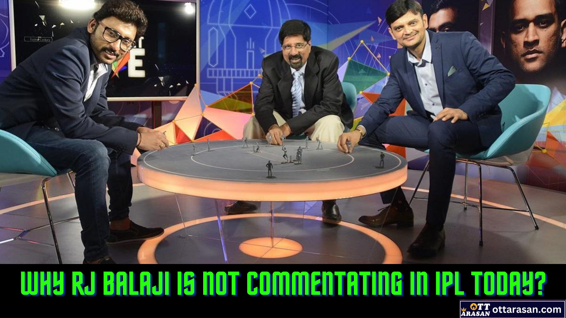 Why RJ Balaji is not commentating in IPL today?